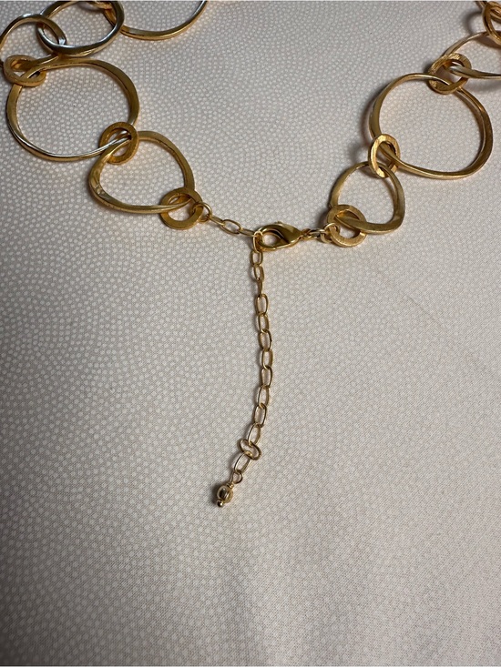 Boutique Gold Tone Hammered Circle Link Chain Belt Adjustable 39” Y2K L/XL main image 4
